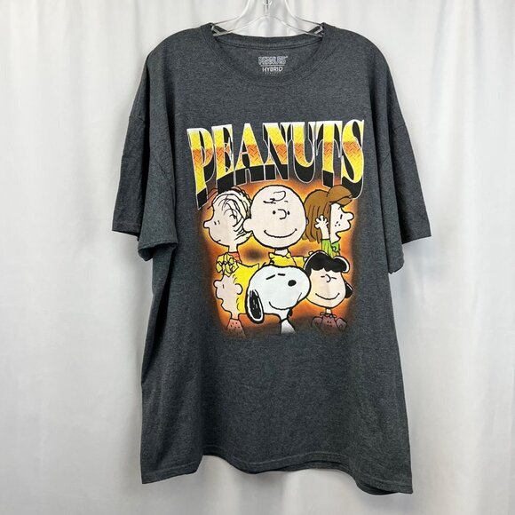 Hybrid Apparel Men’s Peanuts Short Sleeve T-Shirt Gray/Multi Size XXL - Picture 2 of 8